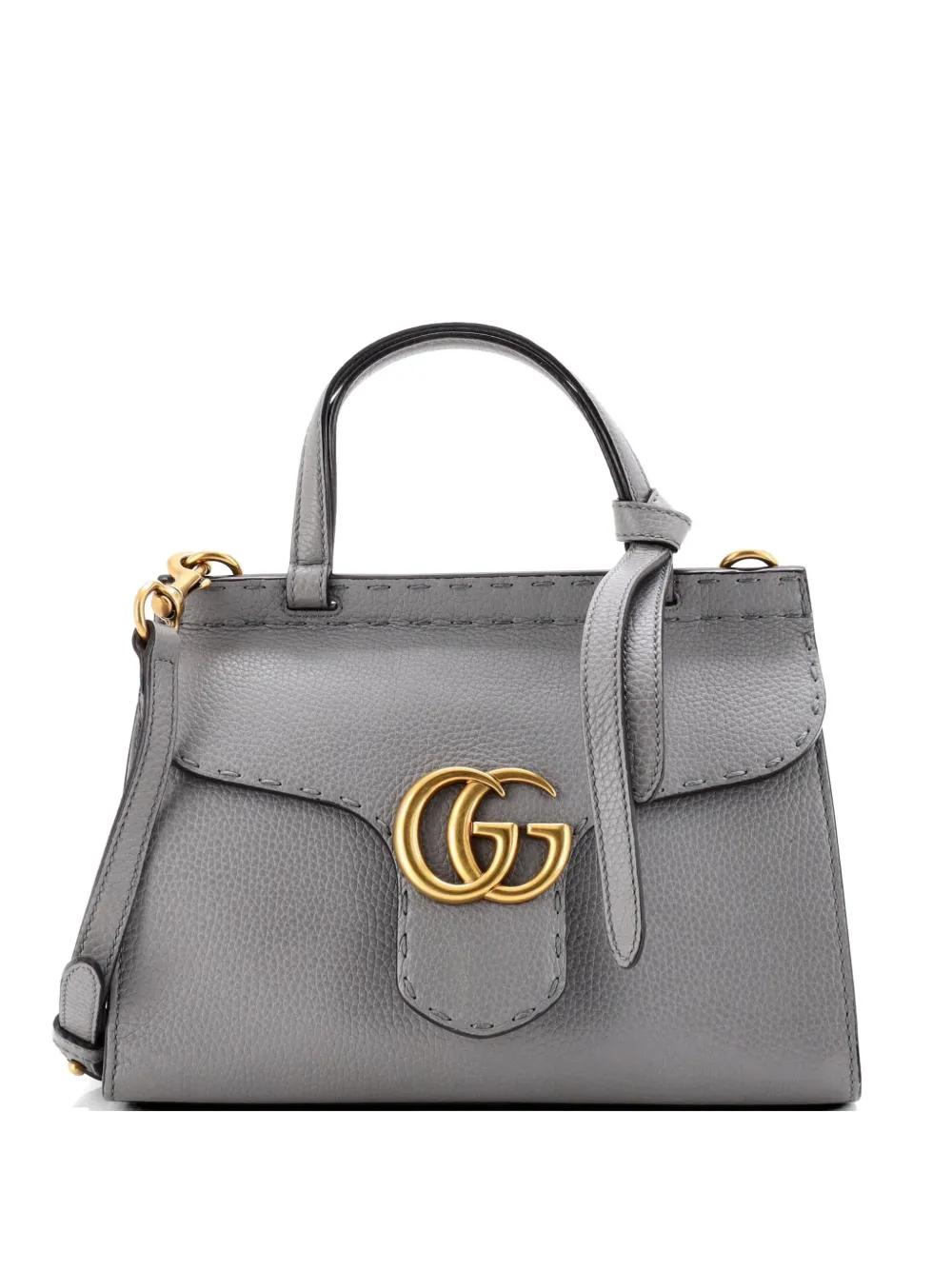 Gucci Pre-Owned GG Marmont Top Handle Bag Leather Mini satchel - Grigio