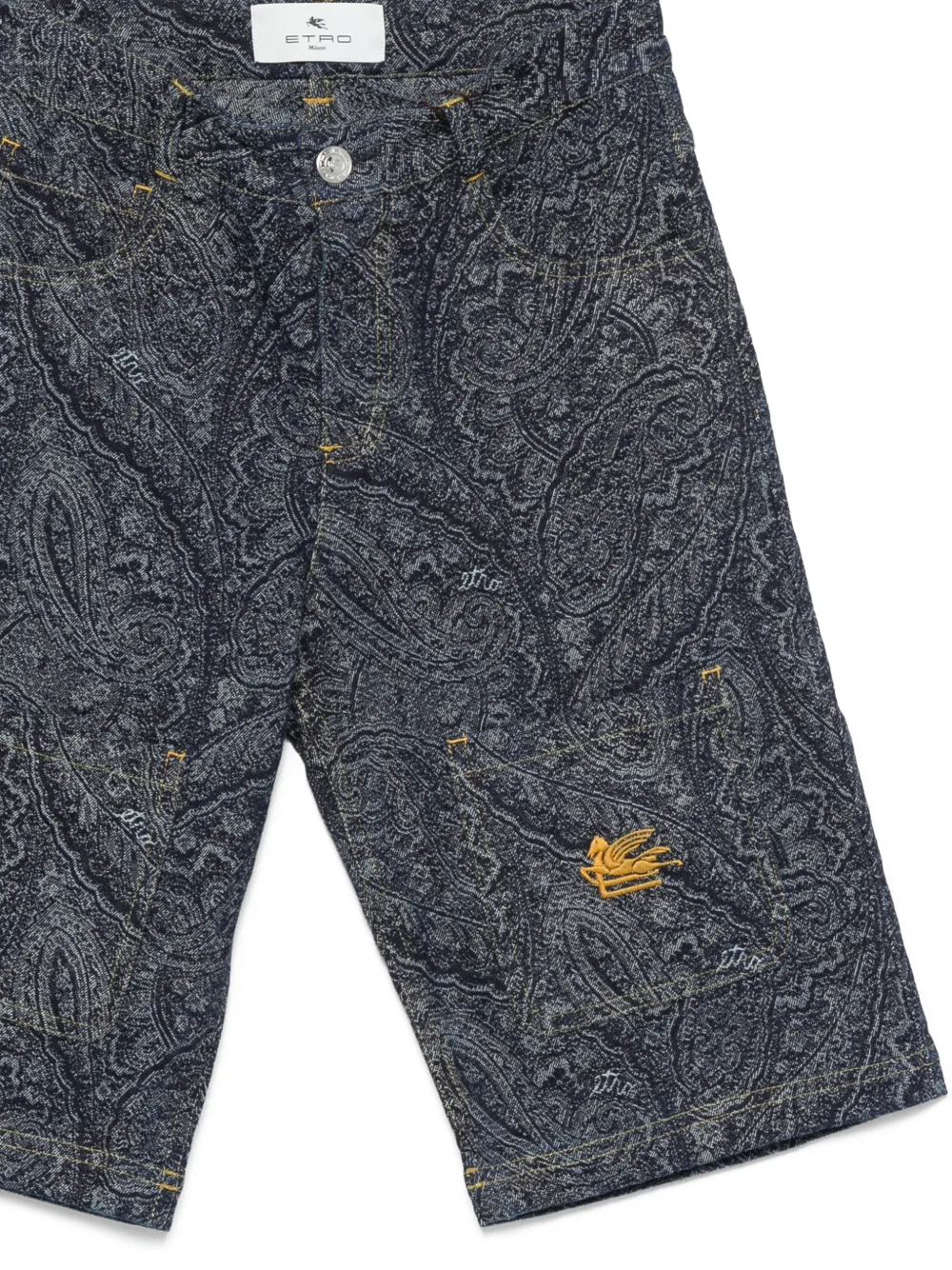 ETRO KIDS Shorts met paisley-jacquard Blauw