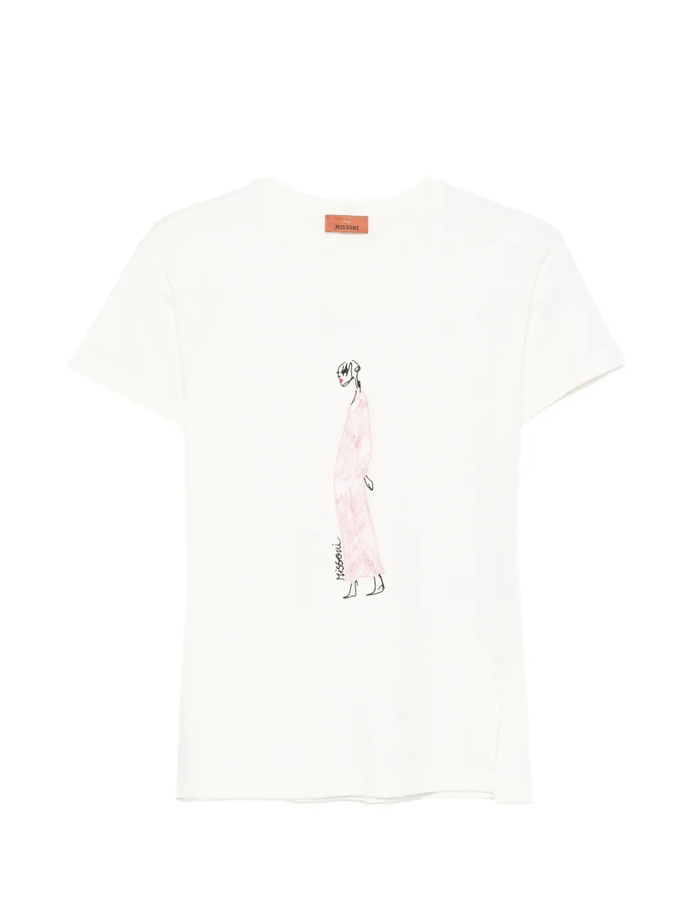 Missoni Kids graphic-embroidery T-shirt - Toni neutri