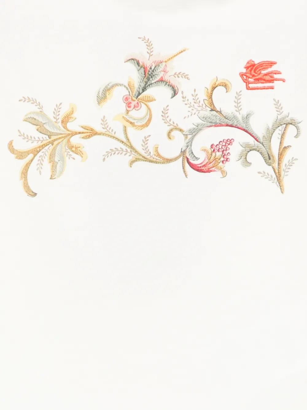 ETRO KIDS T-shirt met bloemenprint en ruches Beige