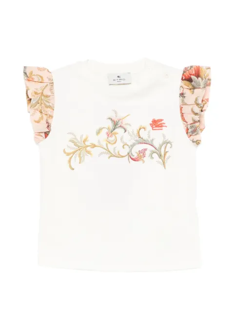 ETRO KIDS floral-print ruffled T-shirt