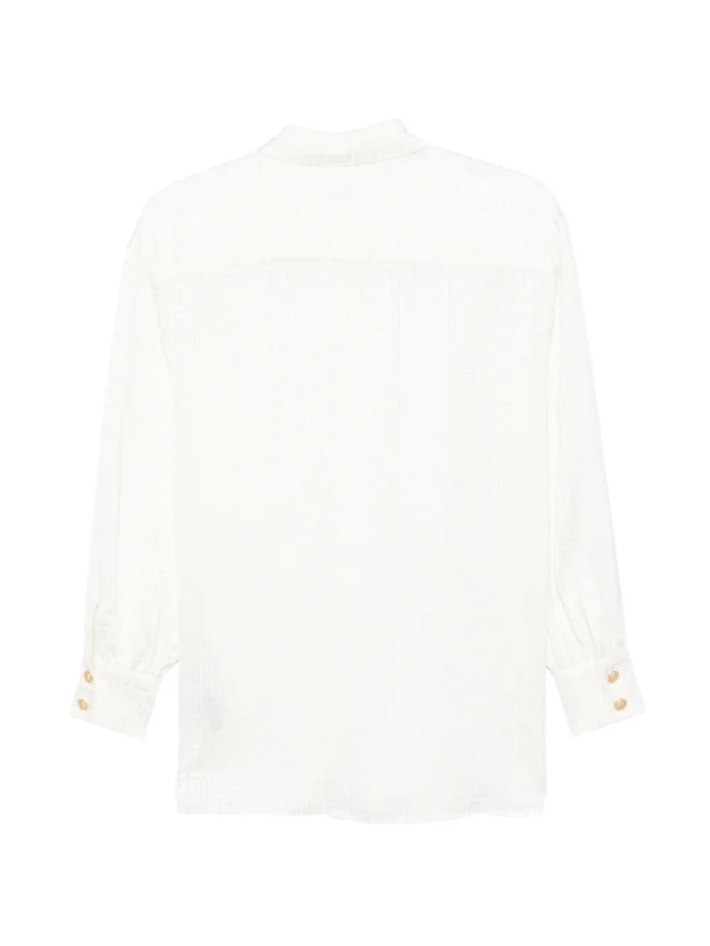 Balmain Kids Shirt met monogram-jacquard Beige