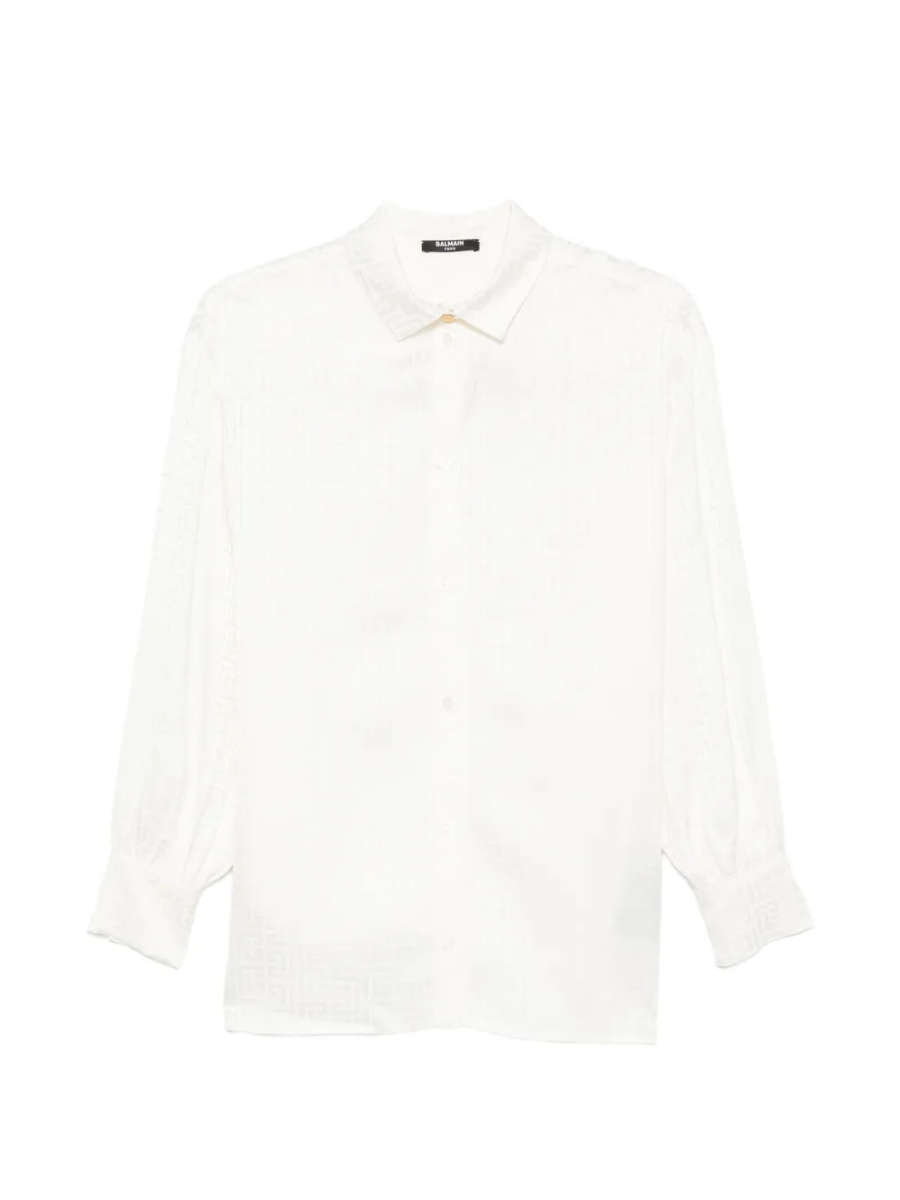 Balmain Kids monogram-jacquard shirt - Toni neutri