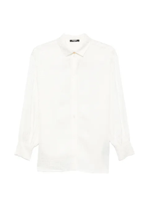 Balmain Kids camisa con monograma en jacquard