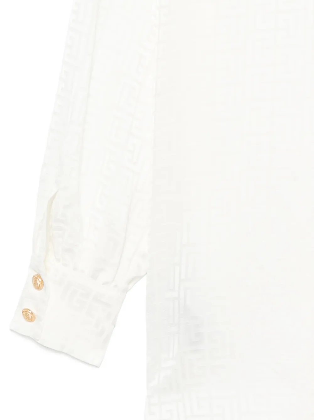 Balmain Kids Shirt met monogram-jacquard Beige