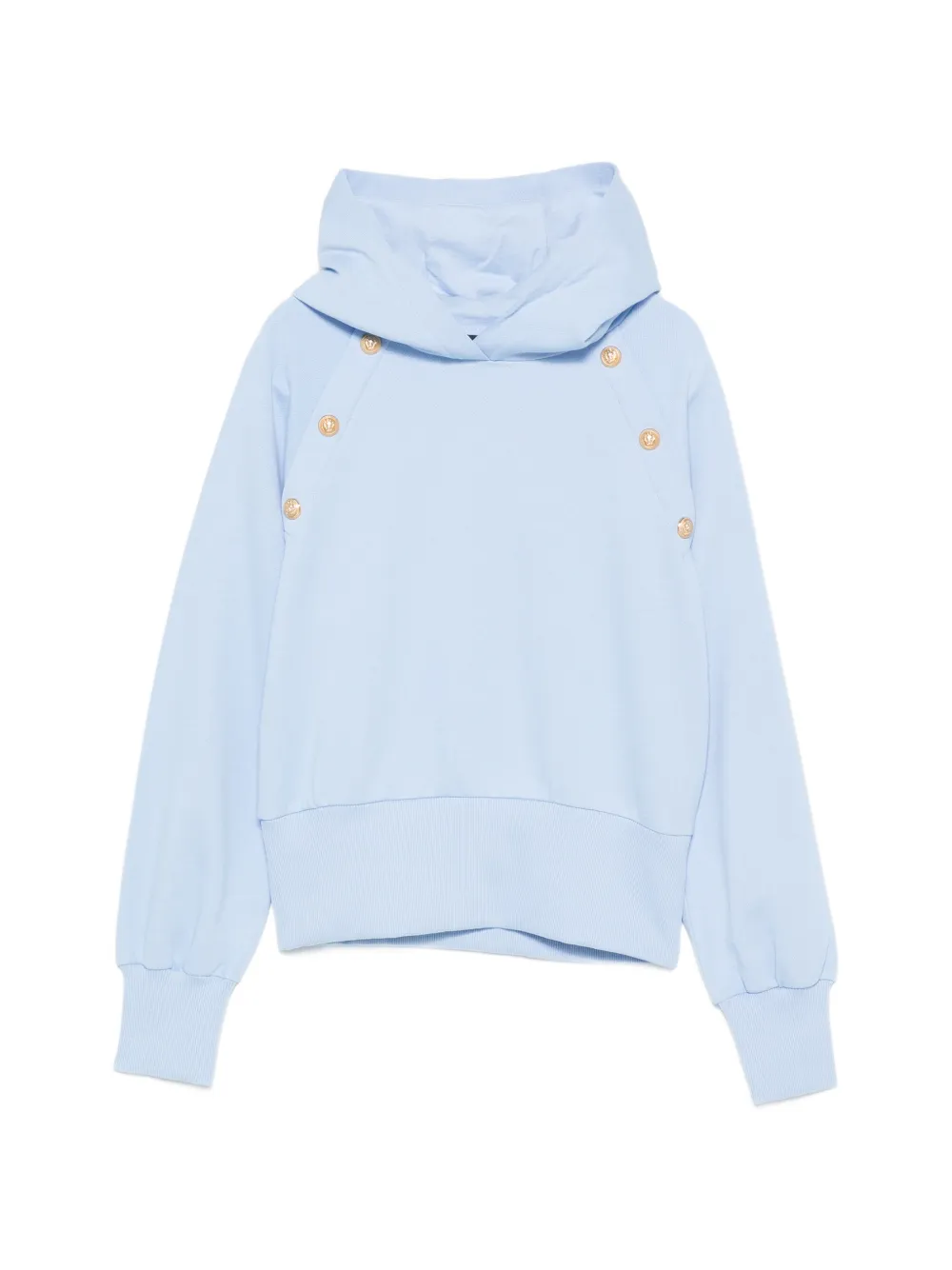 Balmain Kids button-embellished hoodie - Blue