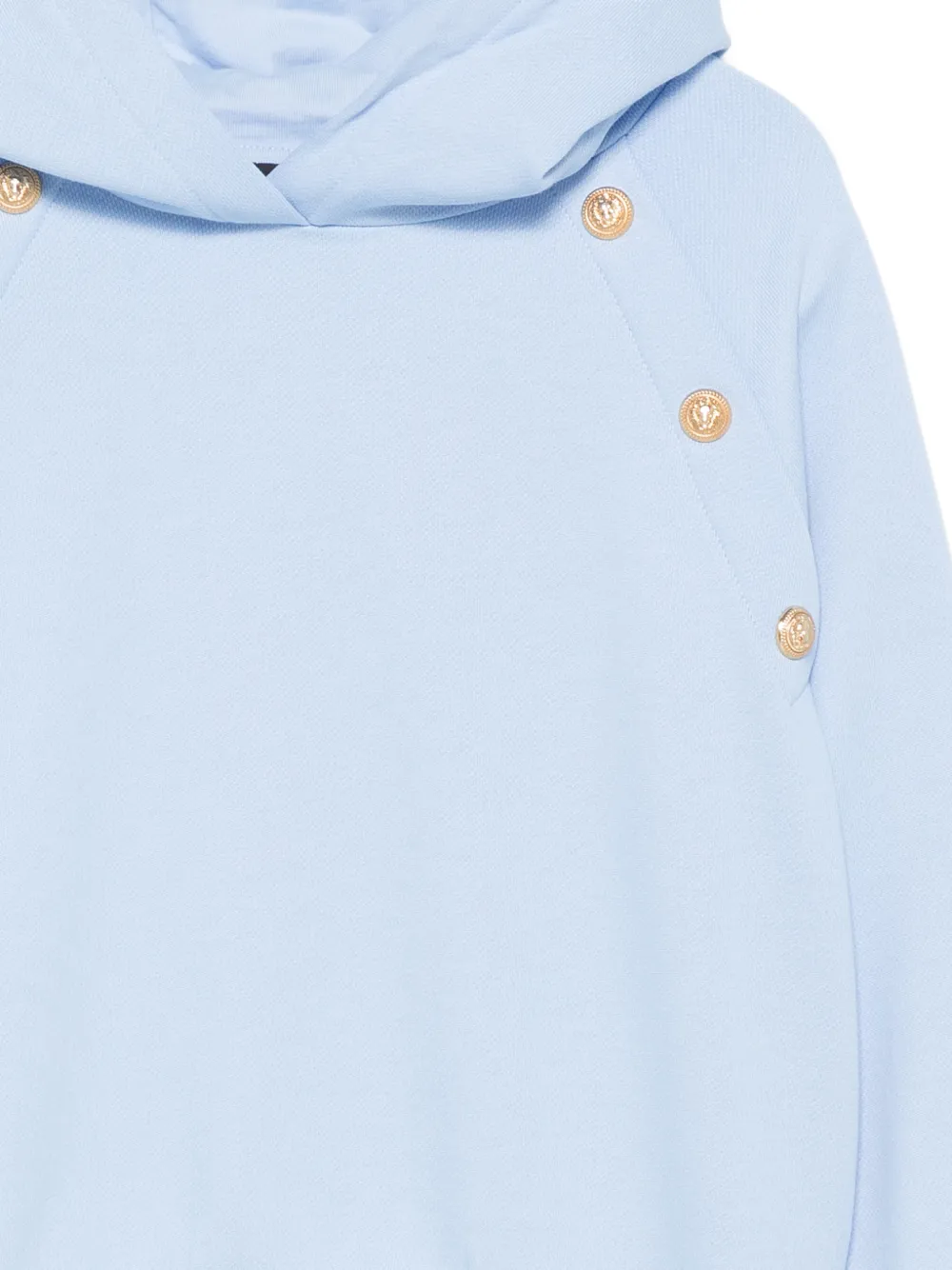 Balmain Kids Hoodie verfraaid met knopen Blauw