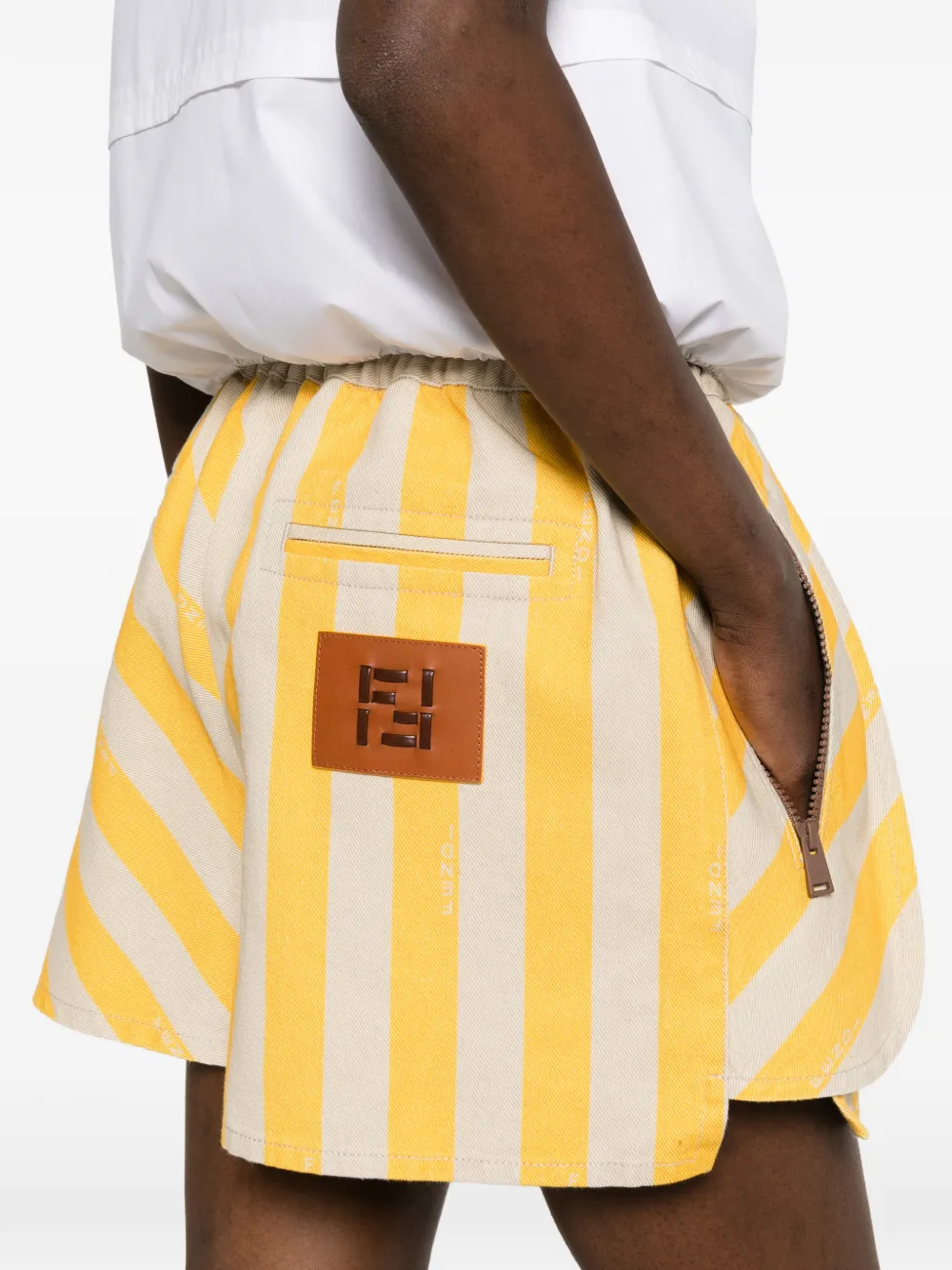 FENDI Gestreepte shorts Geel