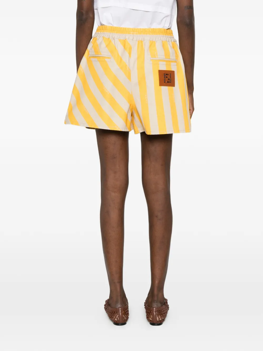 FENDI Gestreepte shorts Geel