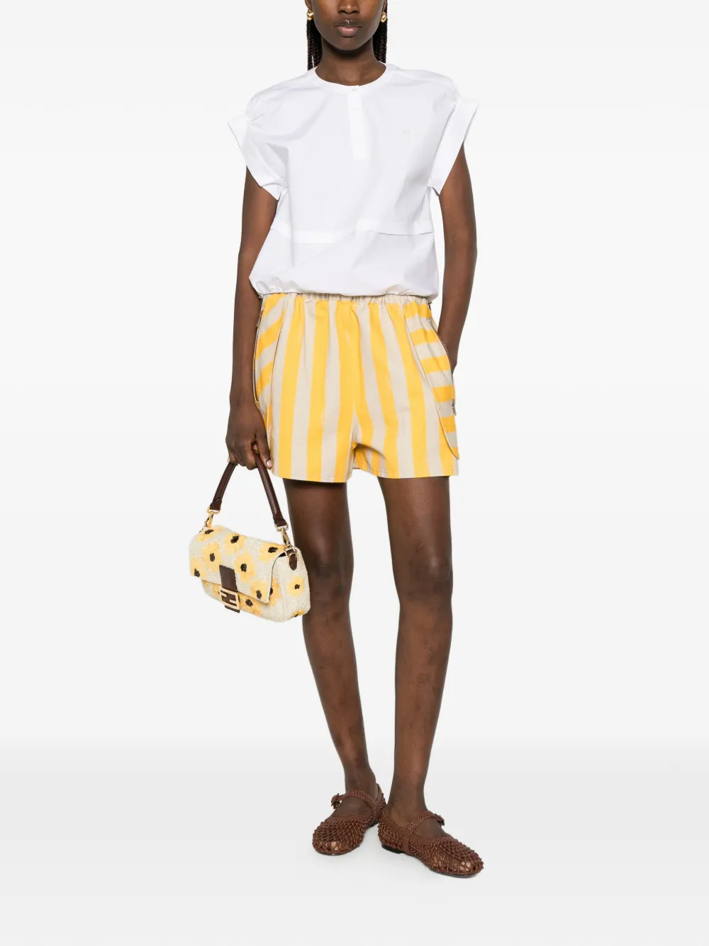 FENDI Gestreepte shorts Geel