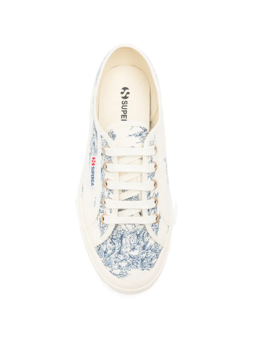 Superga Toile De Jouy printed lace-up sneakers Beige