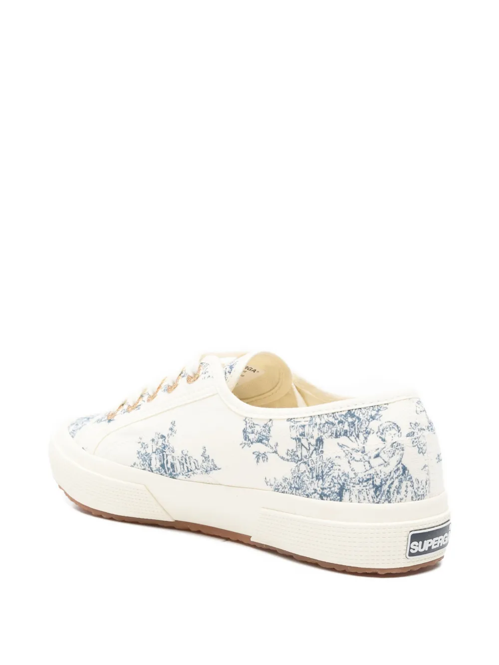 Superga Toile De Jouy printed lace-up sneakers Beige