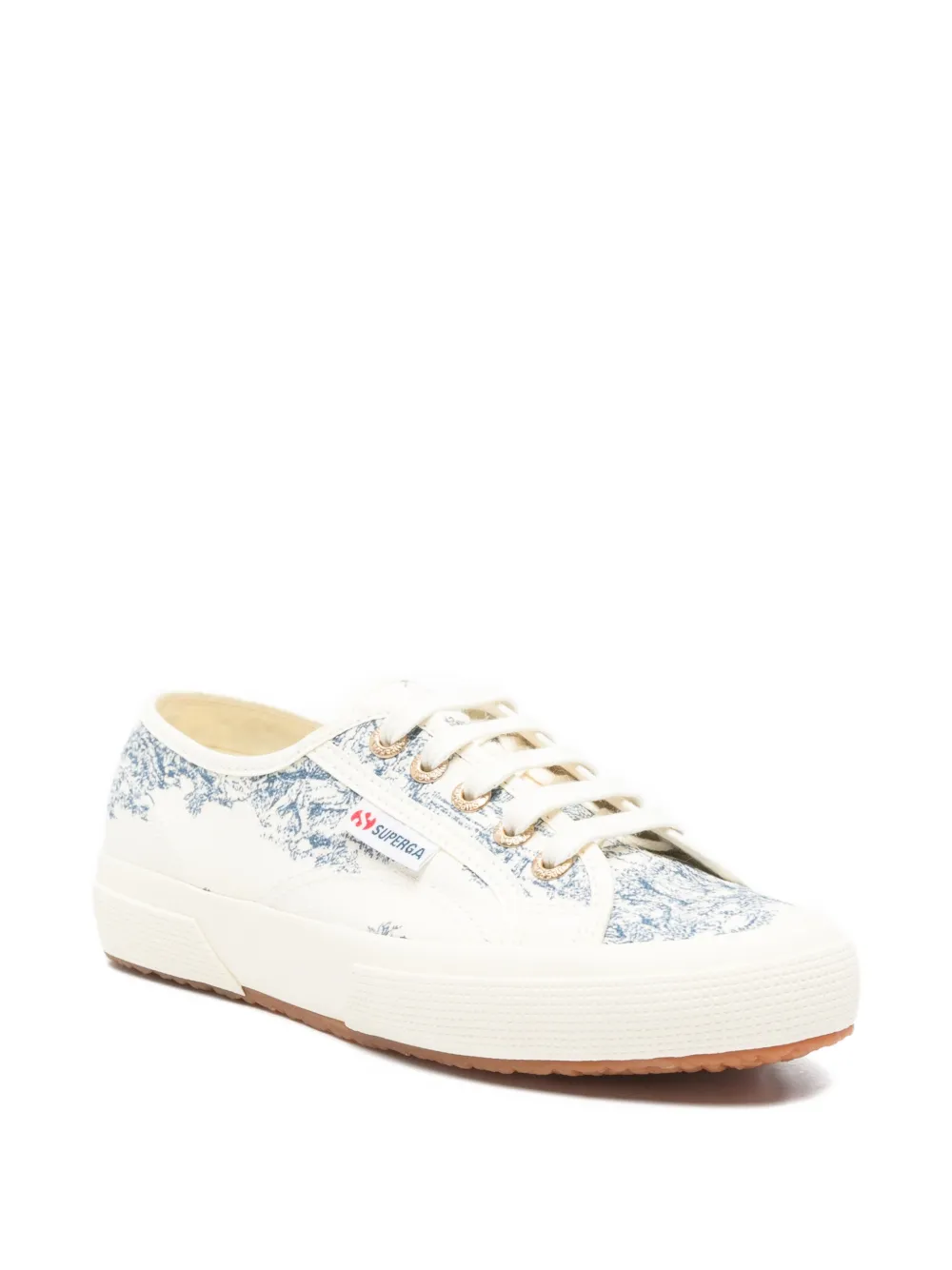 Superga Toile De Jouy printed lace-up sneakers Beige