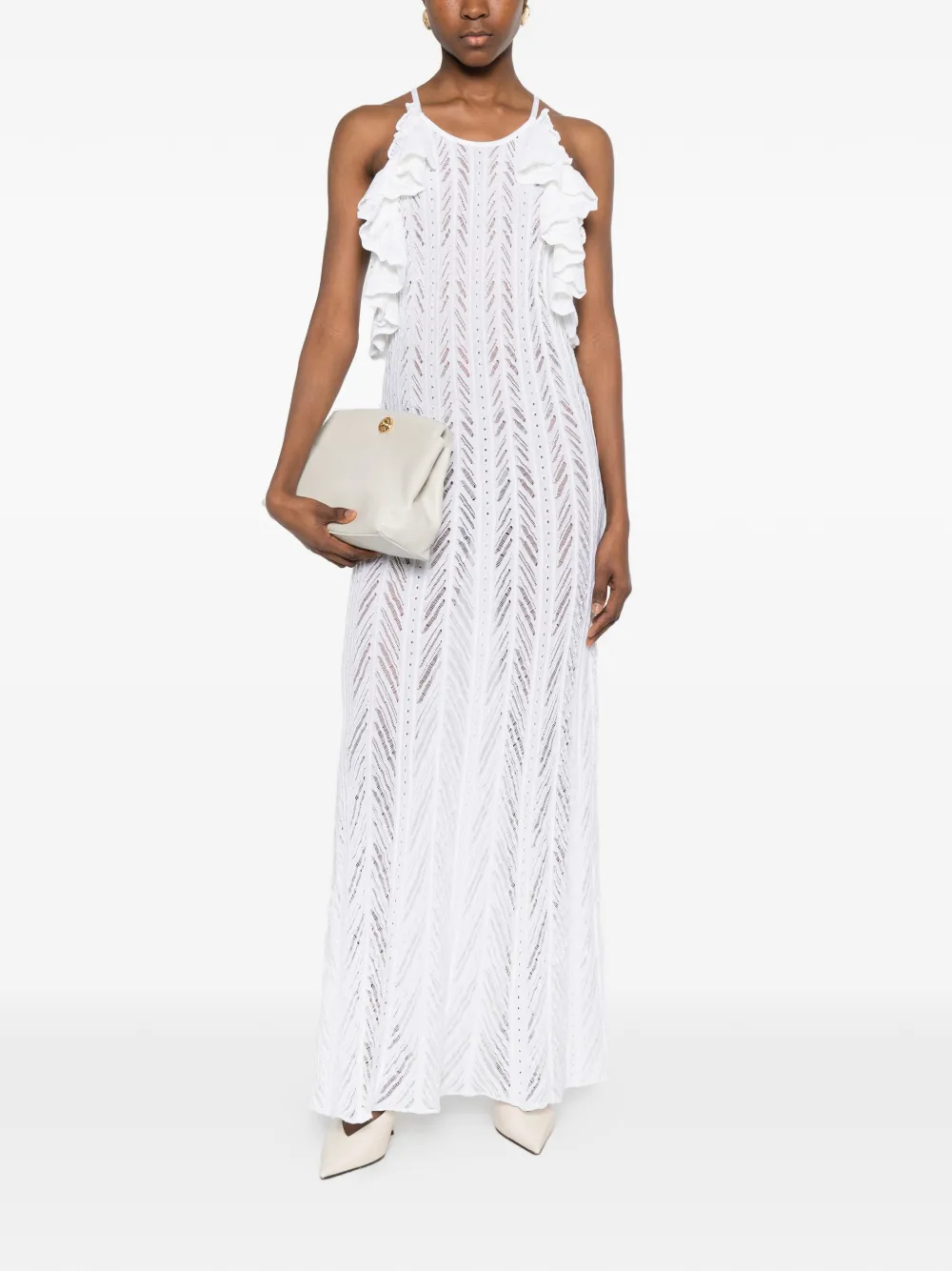 Antonino Valenti Guinea maxi-jurk met ruches Wit