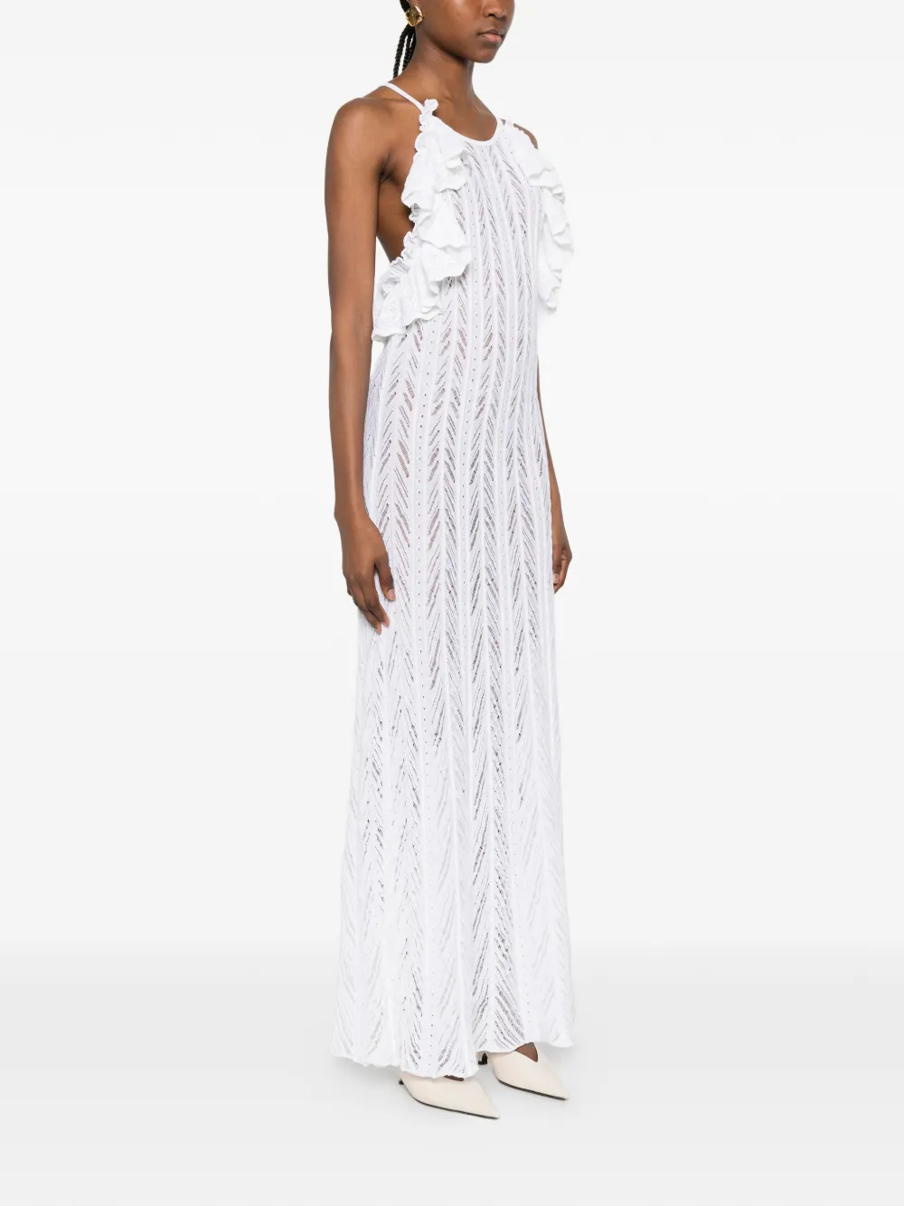 Antonino Valenti Guinea maxi-jurk met ruches Wit