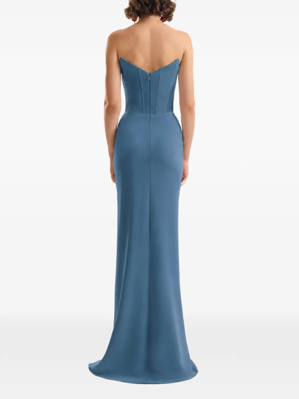 Gemy Maalouf Strapless jurk met korset stijl Blauw