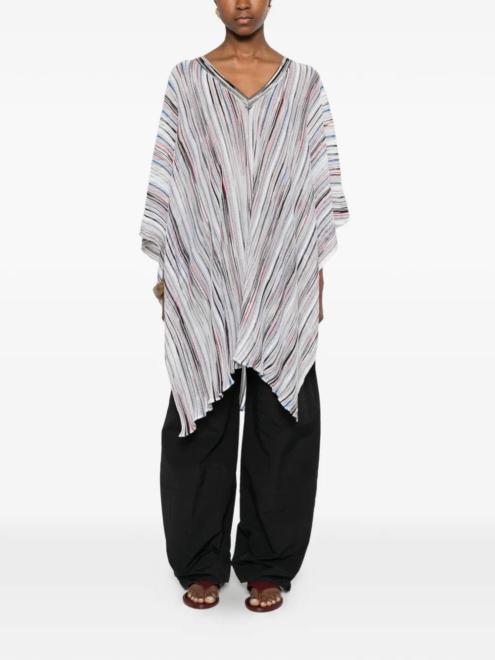 Missoni Gestreepte poncho Wit