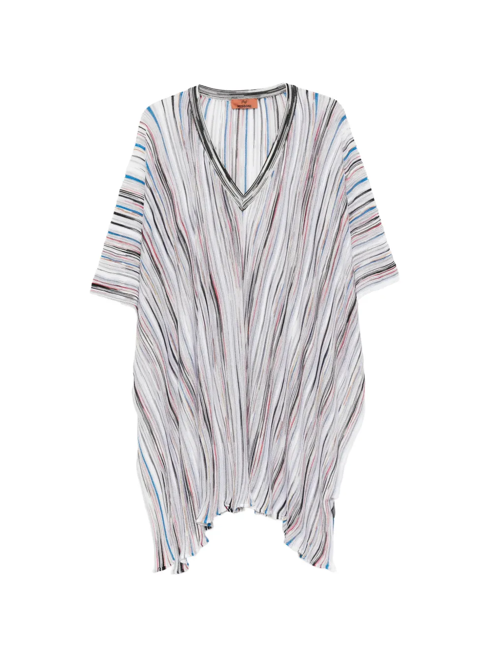 Missoni striped V-neck poncho - Bianco