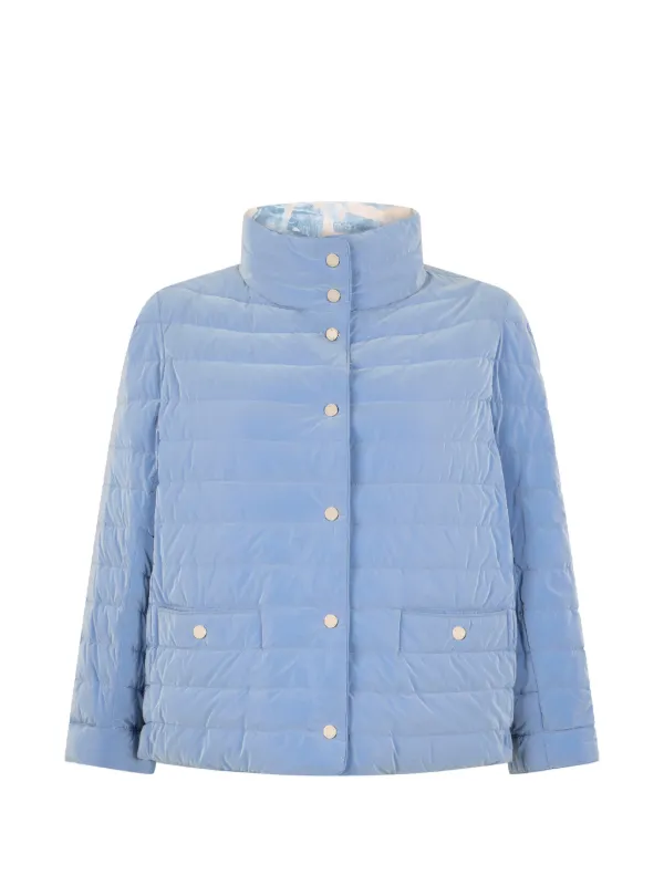 Moorer Padded High-collar Jacket in Blue
