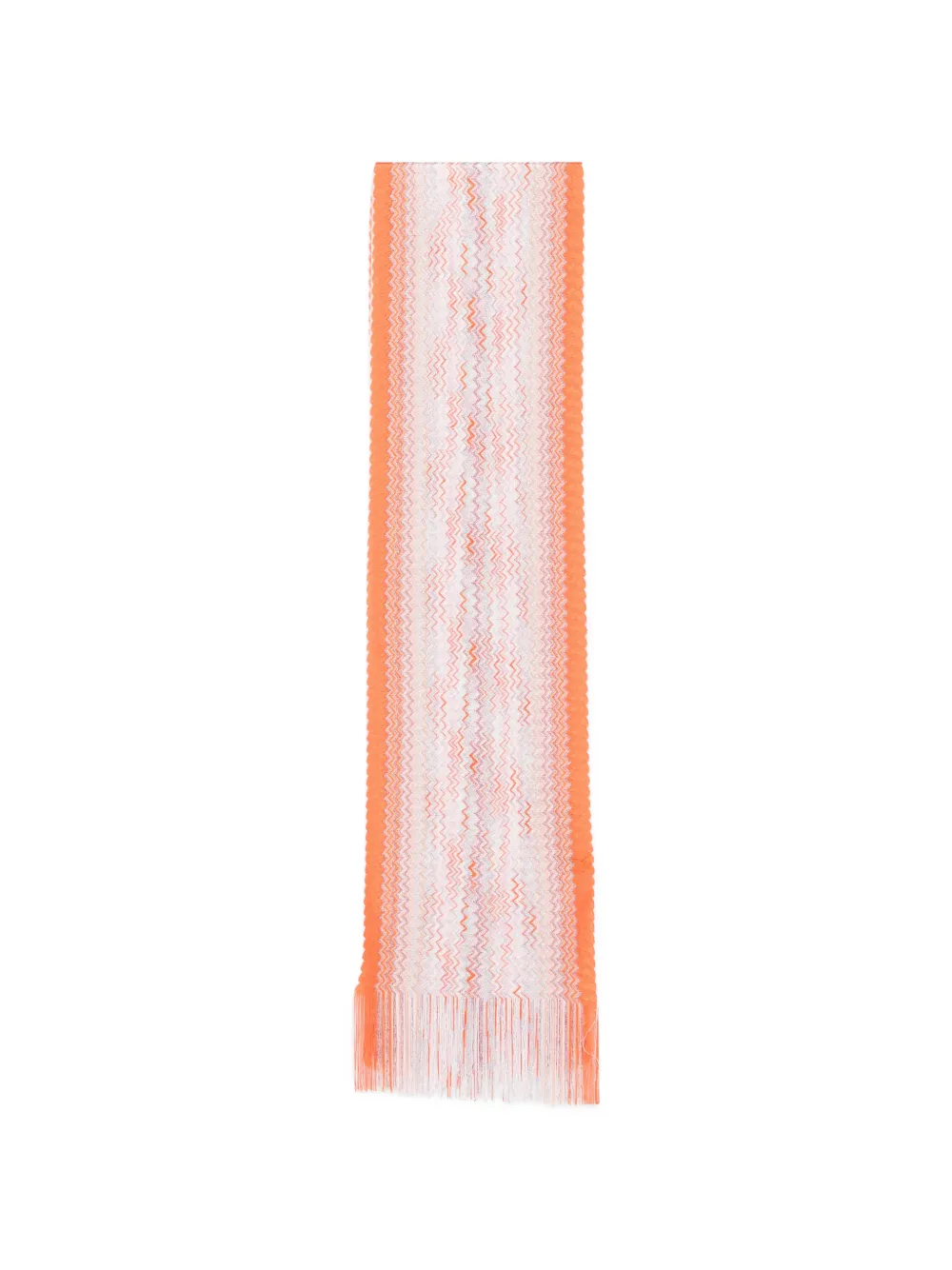 Missoni zig-zag-pattern fringed scarf - Arancione
