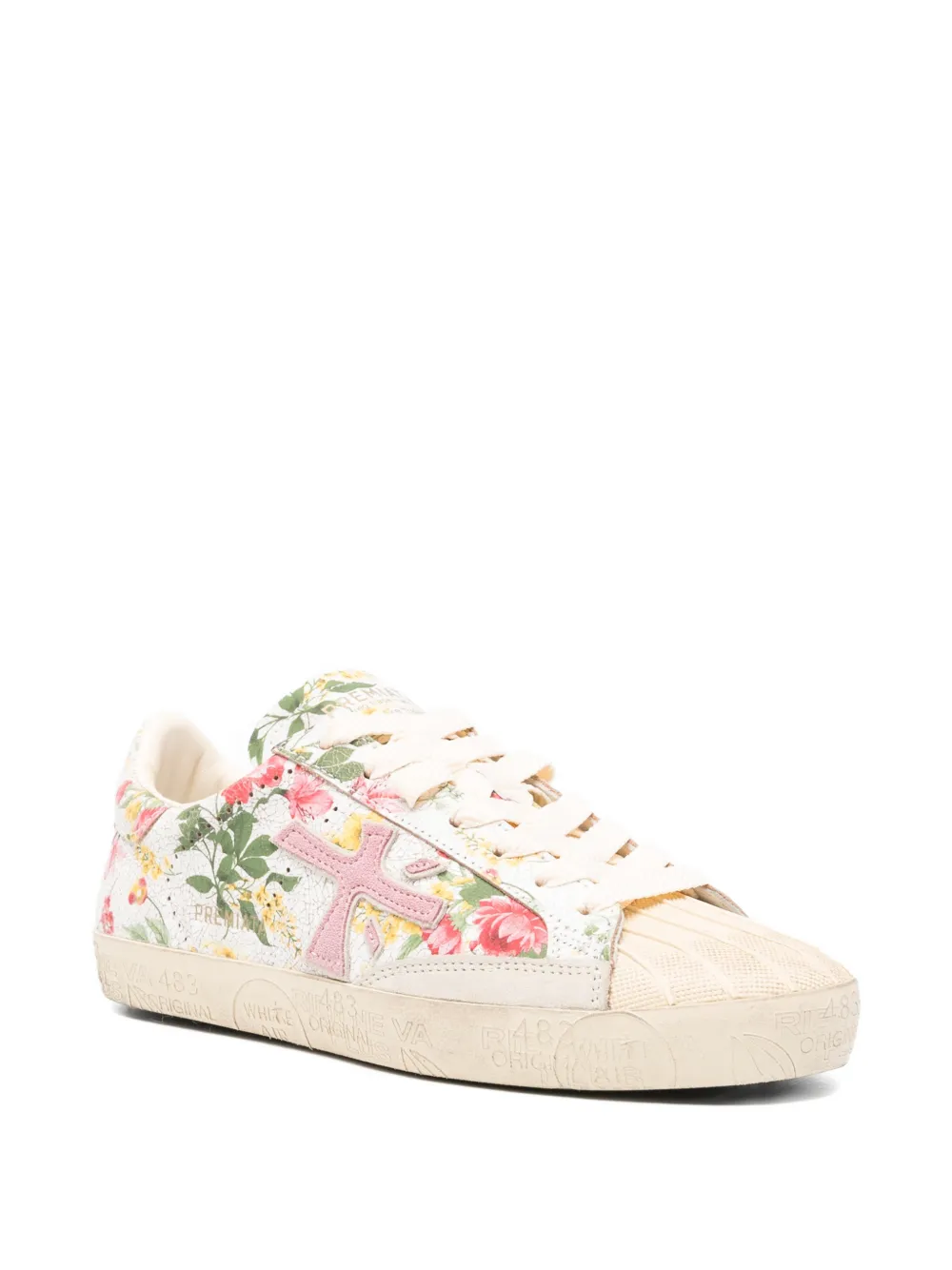 Premiata Steven floral-print sneakers Beige