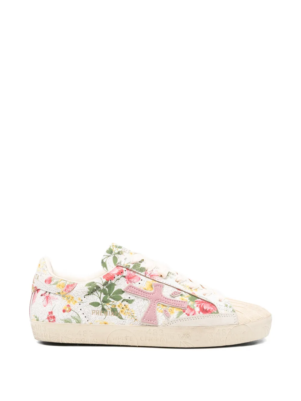 Premiata Steven floral-print sneakers Beige