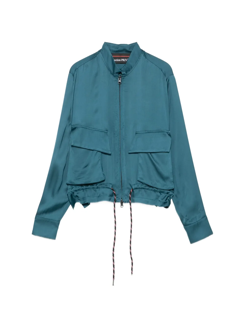COLLECTION PRIVEE? Satik drawstring satin jacket - Blu