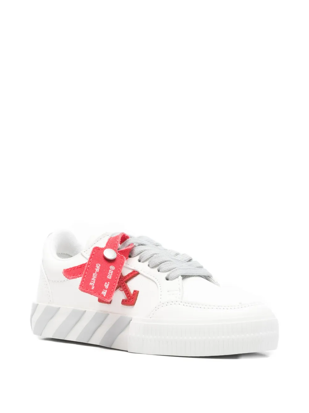 Off-White Kids Vulc leather sneakers Wit