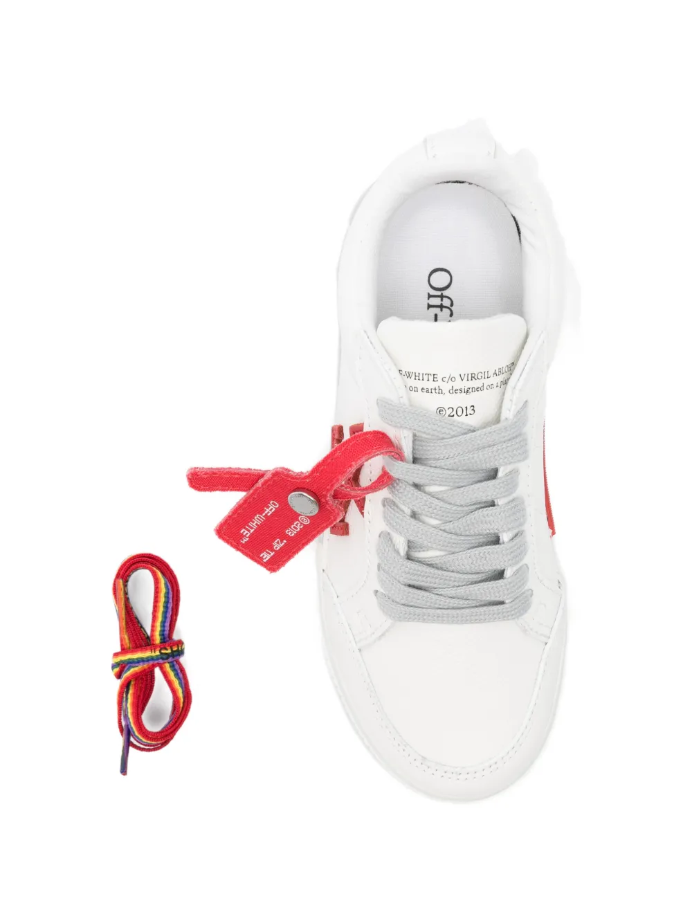 Off-White Kids Vulc leather sneakers Wit