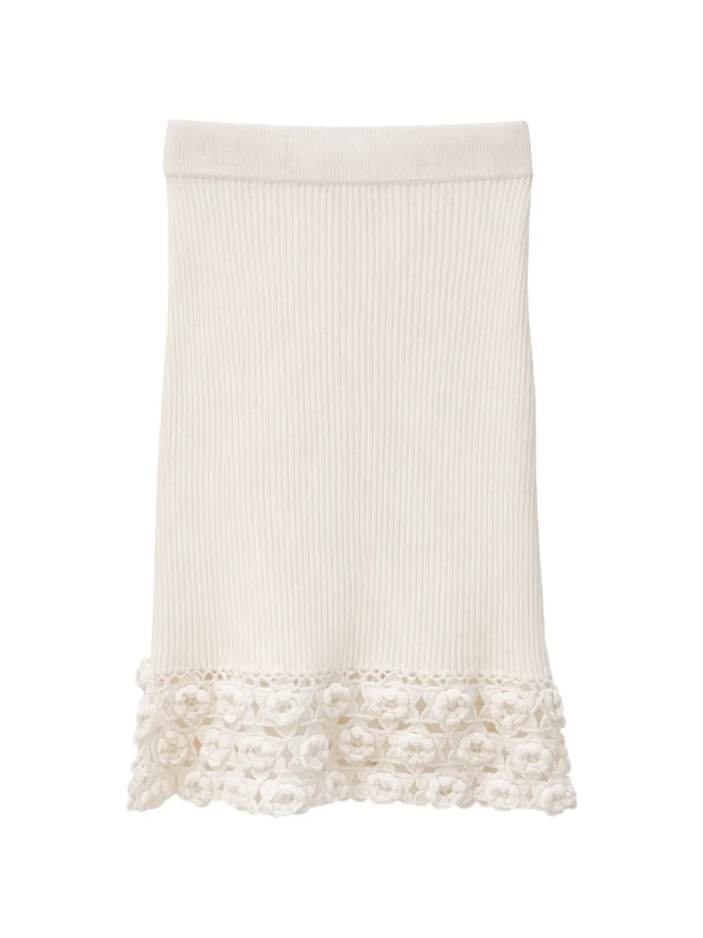GANNI crochet ribbed skirt - White