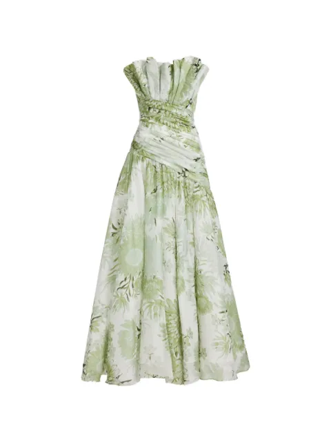 Aje Reflector Gown floral-print maxi cotton dress