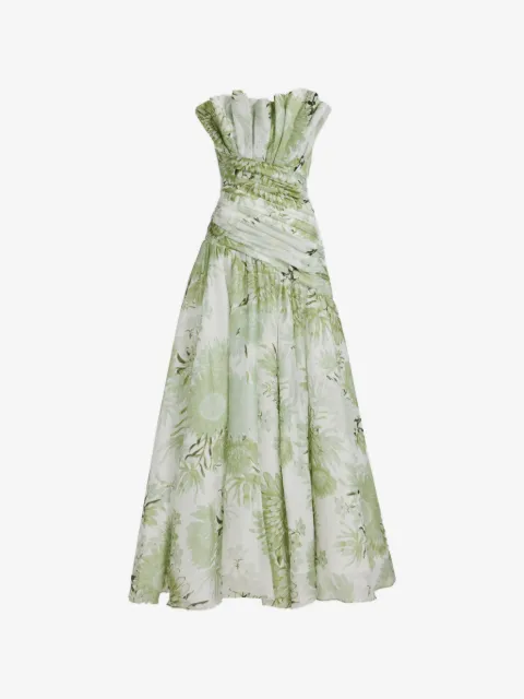 Aje Reflector Gown floral-print maxi cotton dress