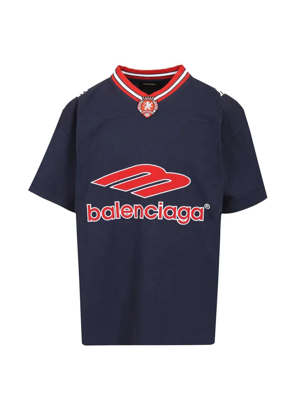 Balenciaga 3b football V-neck T-shirt - Blu