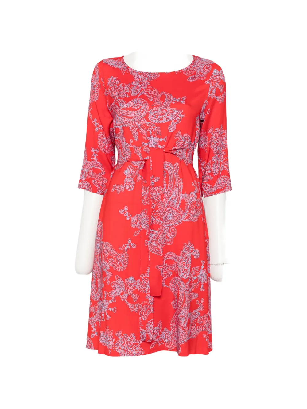 Why Ci paisley-pattern belted mini dress - Rosso