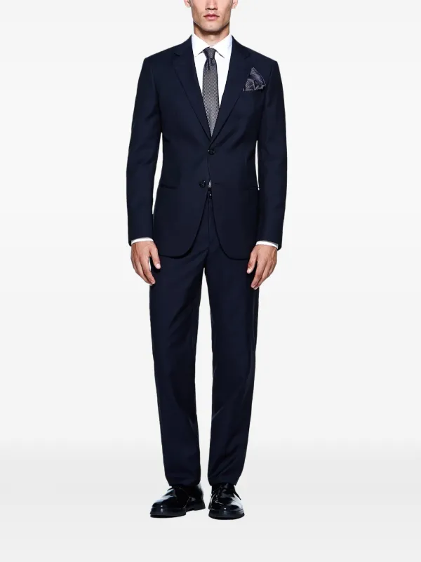 Giorgio Armani single-breasted Suit | Blue | FARFETCH JO