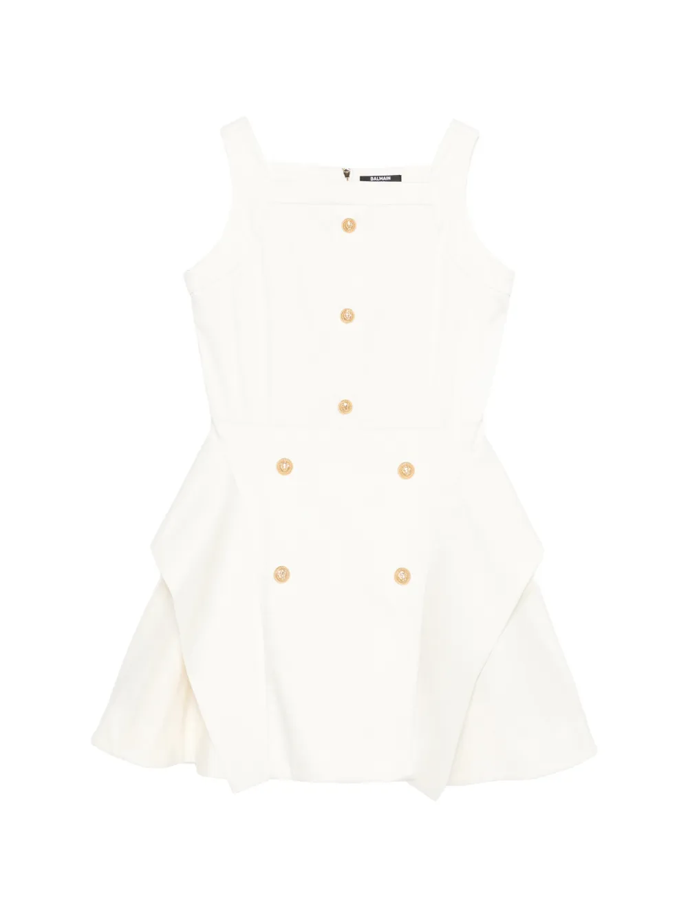 Balmain Kids embossed-button peplum dress - Toni neutri