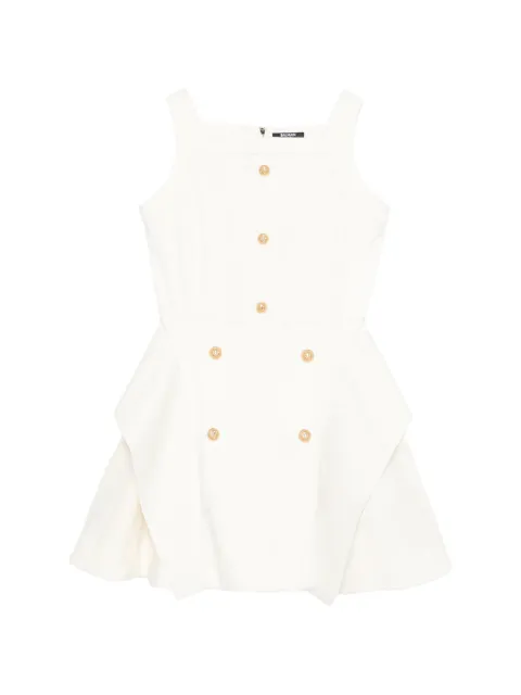 Balmain Kids embossed-button peplum dress