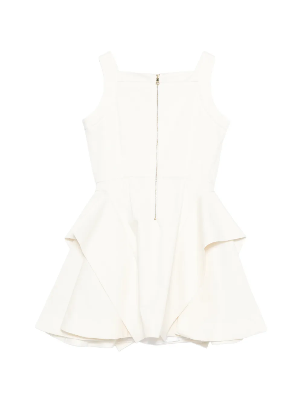 Balmain Kids Peplum jurk met knopen met reliëf Beige