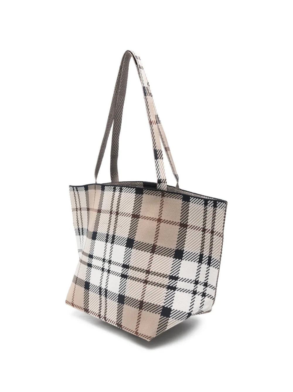 Barbour Geruite shopper met dubbele handvatten Beige