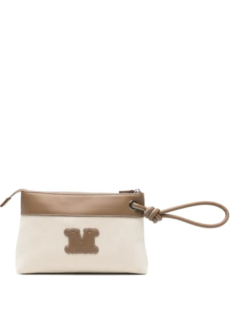 Max Mara logo-patch clutch bag