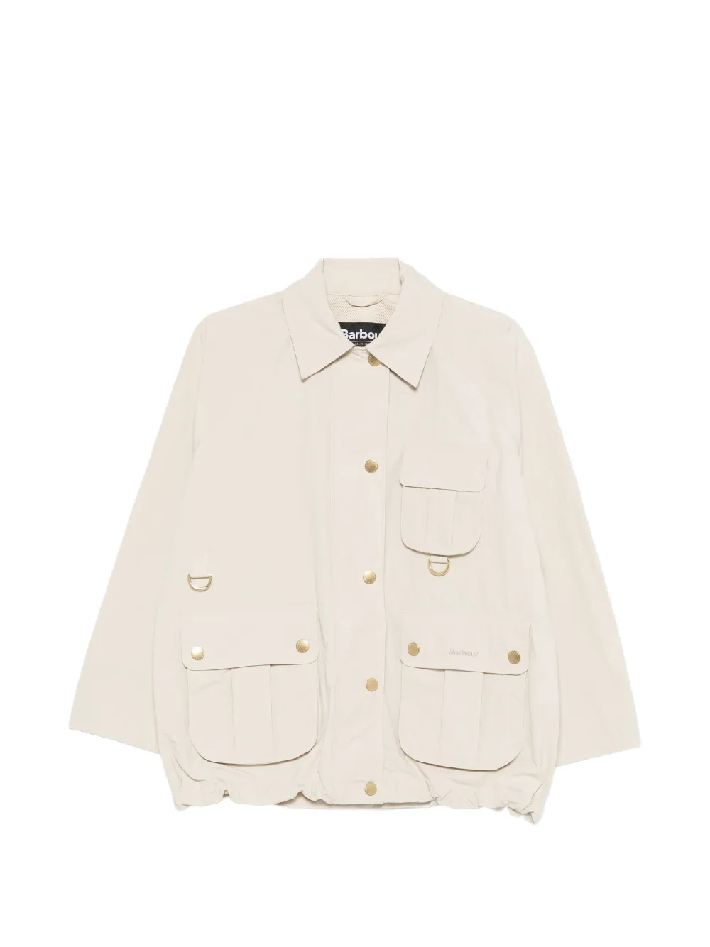Barbour Debbie Showerproof Flap-pocket Button Coat In Neutral
