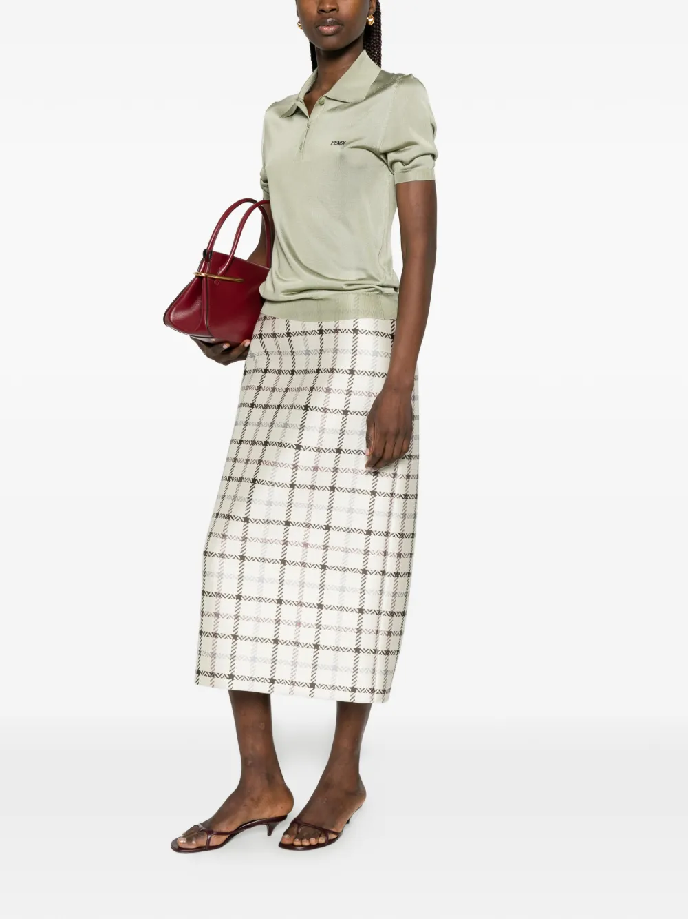 FENDI Button-up poloshirt Groen
