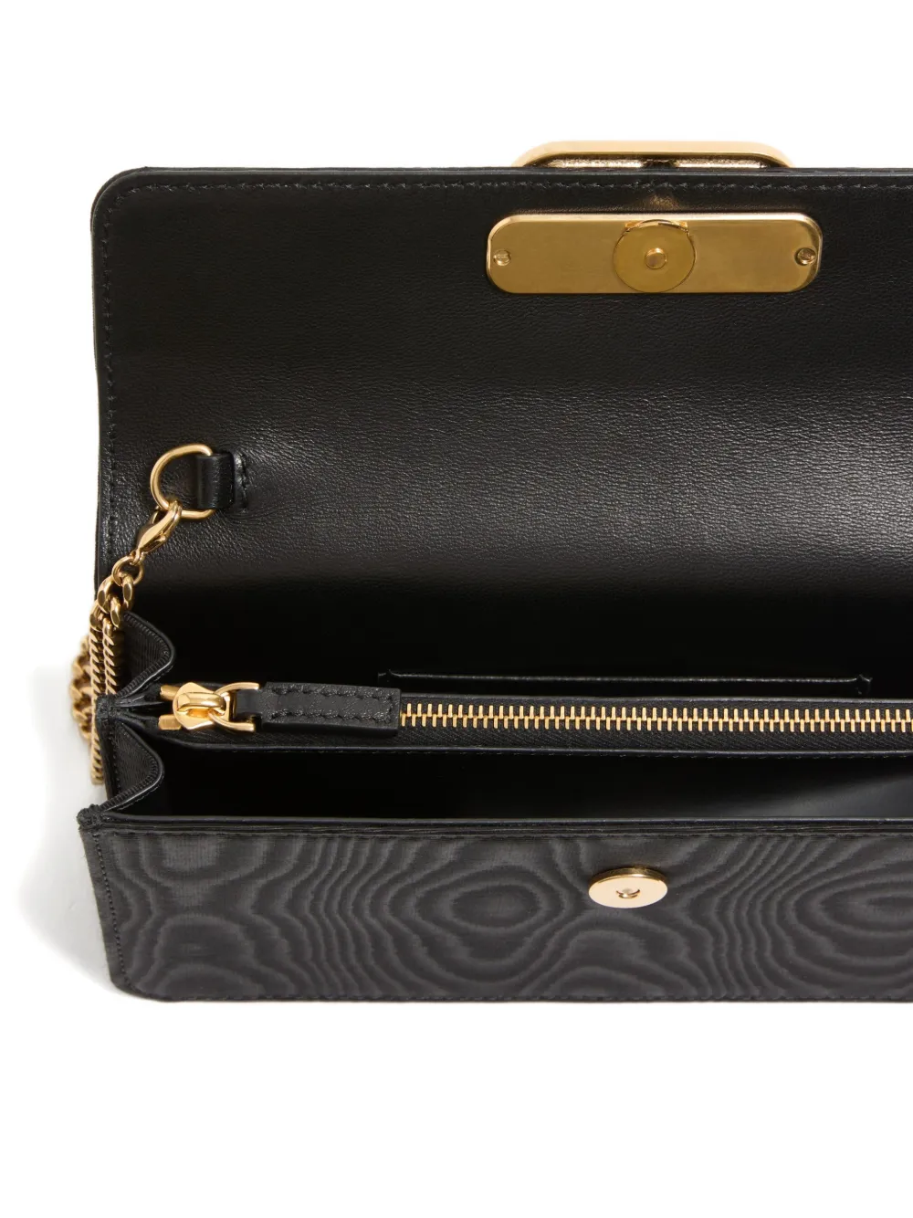 Valentino Garavani VLogo Signature moiré portemonnee met logo Zwart