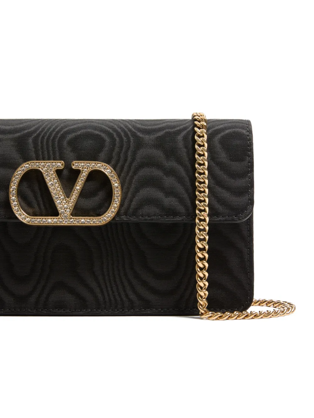 Valentino Garavani Vロゴ シグネチャー クリスタル 財布 | ブラック