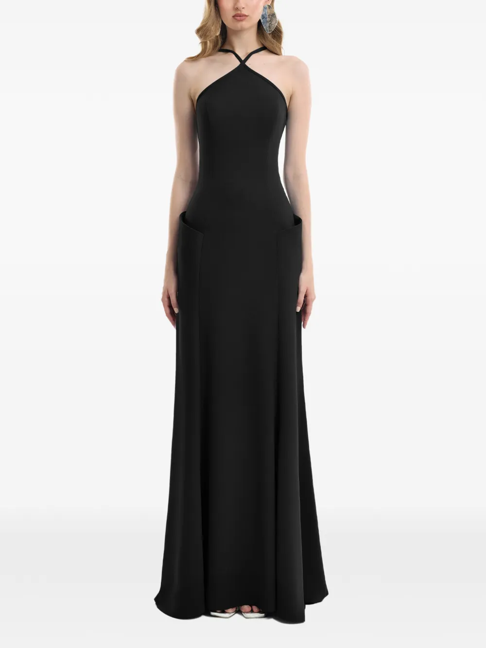 Gemy Maalouf halter-neck structured-hip dress - Nero
