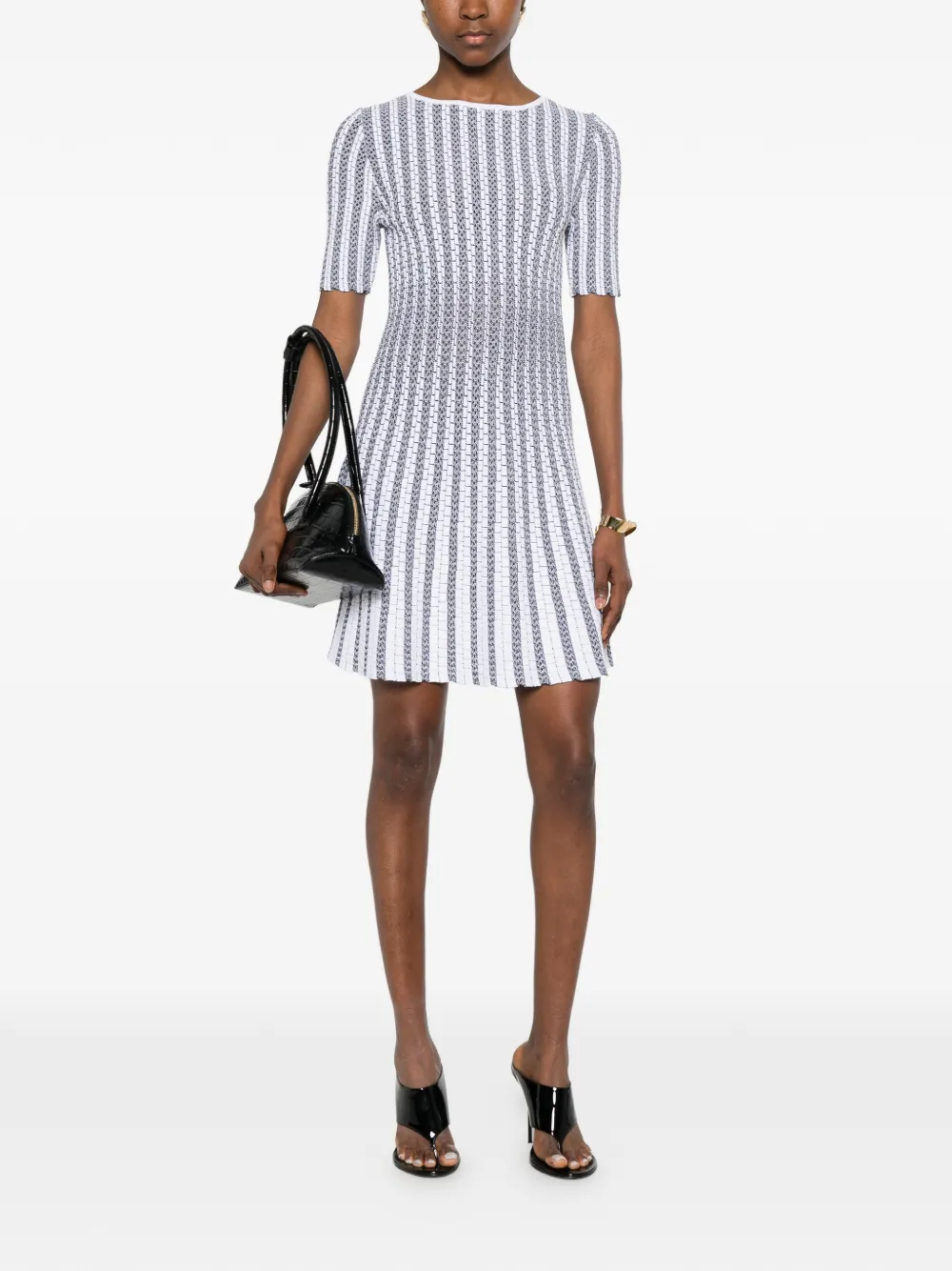 Antonino Valenti Mimosa mini-jurk met korte mouwen Wit