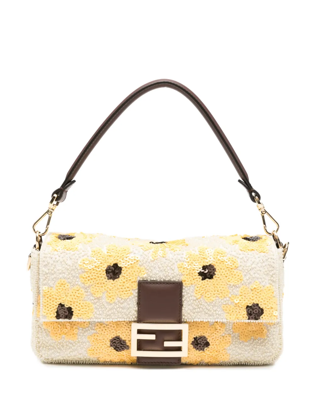 FENDI medium Baguette floral tote bag - Toni neutri
