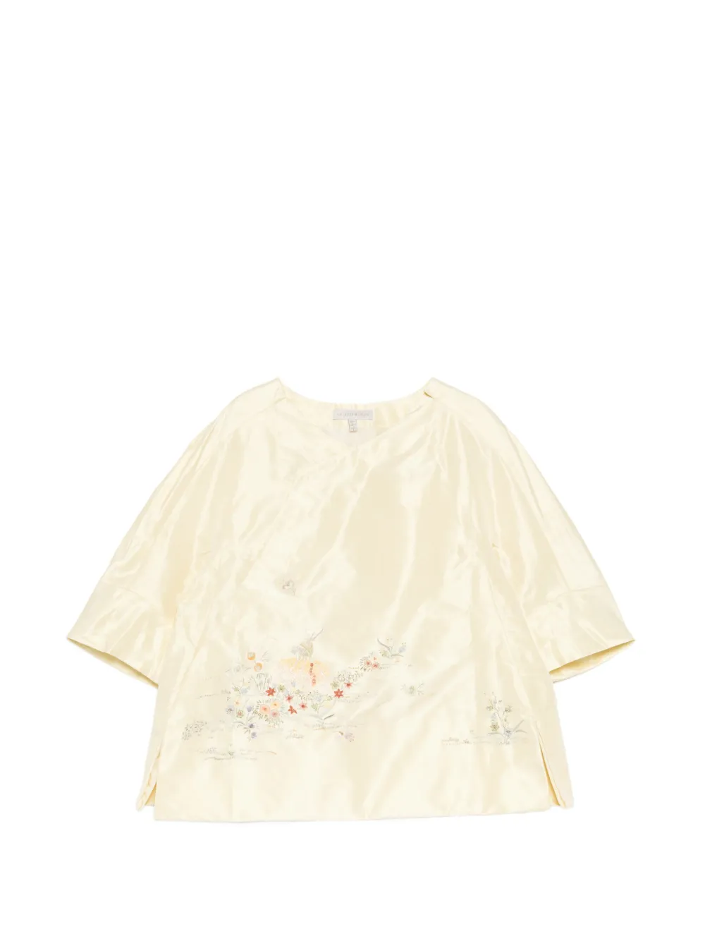 SHIATZY CHEN silk satin embroidered top - Yellow