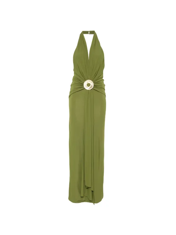 cult gaia olive green dress Cult Gaia Chii Maxi Dress | Green