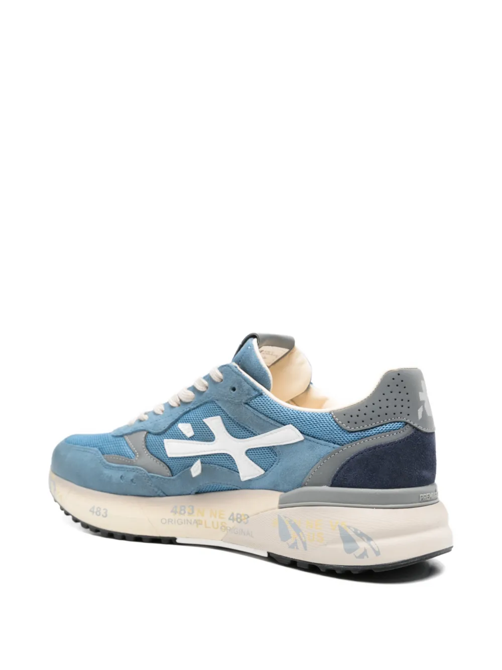 Premiata logo-appliqué sneakers Blauw